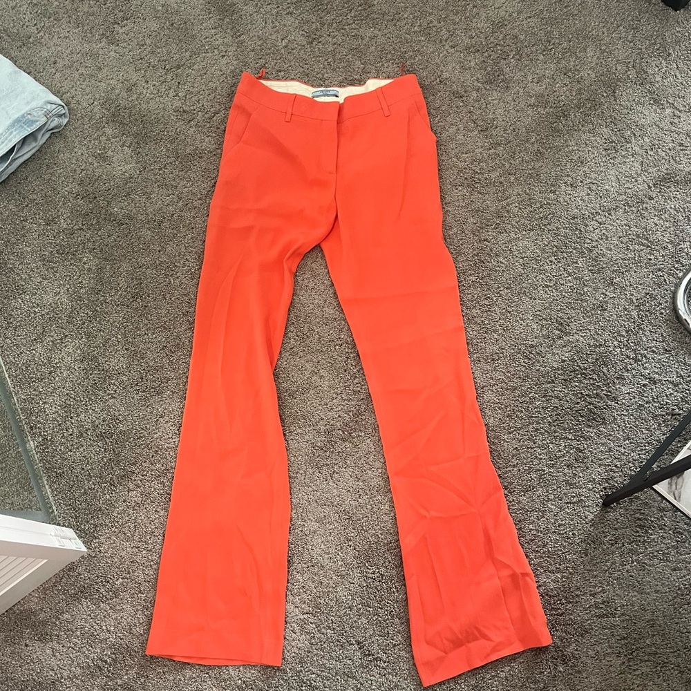 Prada Coral High-Waisted Trousers